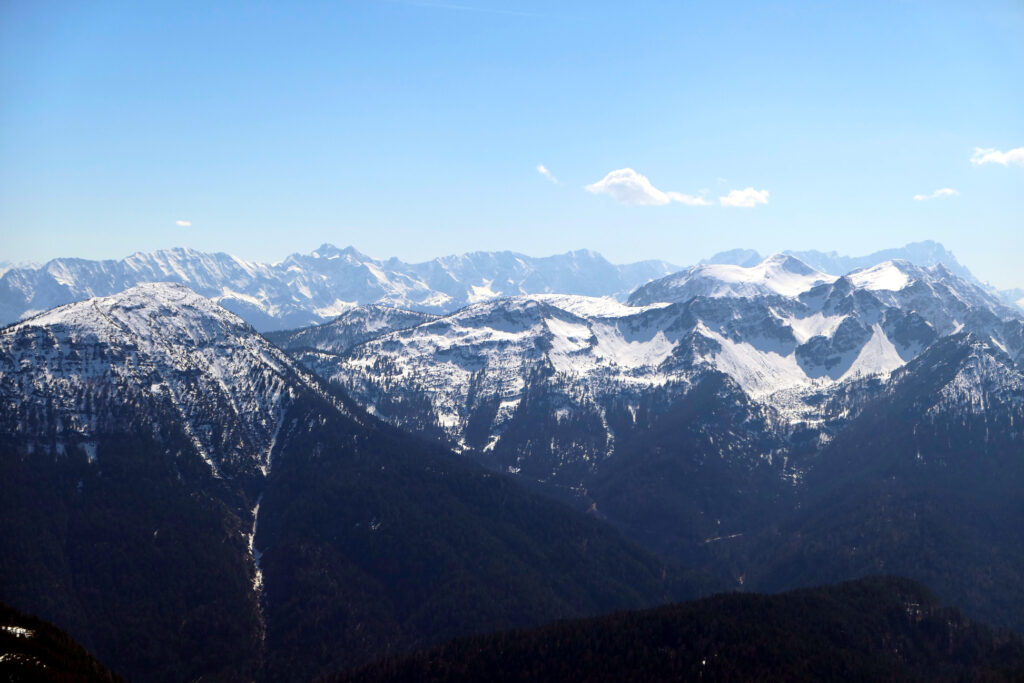 Alpenpanorama im Winter am Walchensee